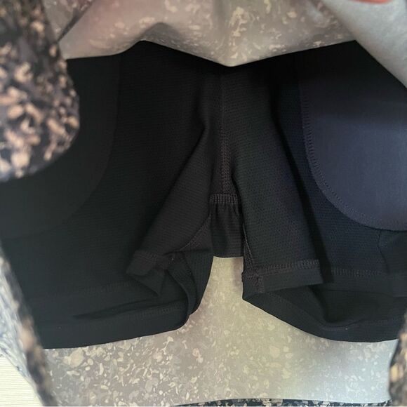 Athleta Navy Blue Patterned Athletic Skirt with Built in Shorts - Picture 6 of 10